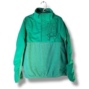Under Armour Sz YM Youth Medium Infrared 1/4 Snap Fleece Green Pullover ColdGear